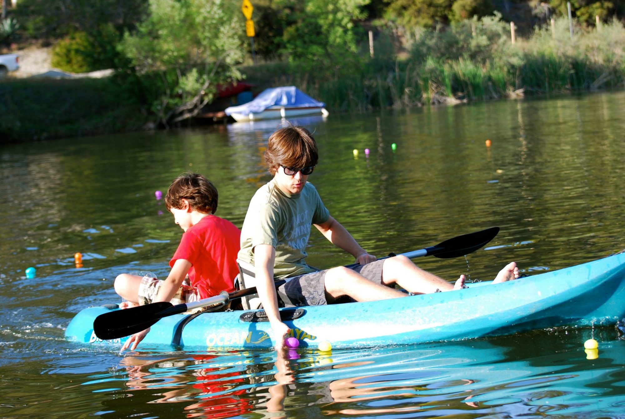Egg hunt on the water.
