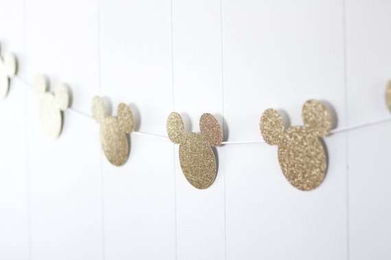 Mickey Mouse Banner Glitter by Katrinamakes on Etsy.