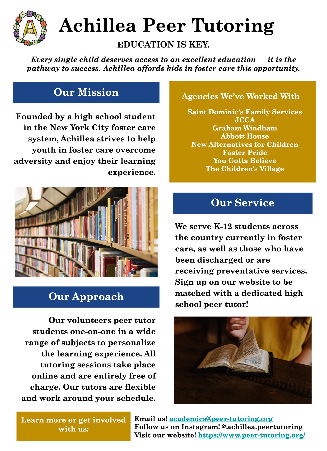 Achillea Peer Tutoring Flyer