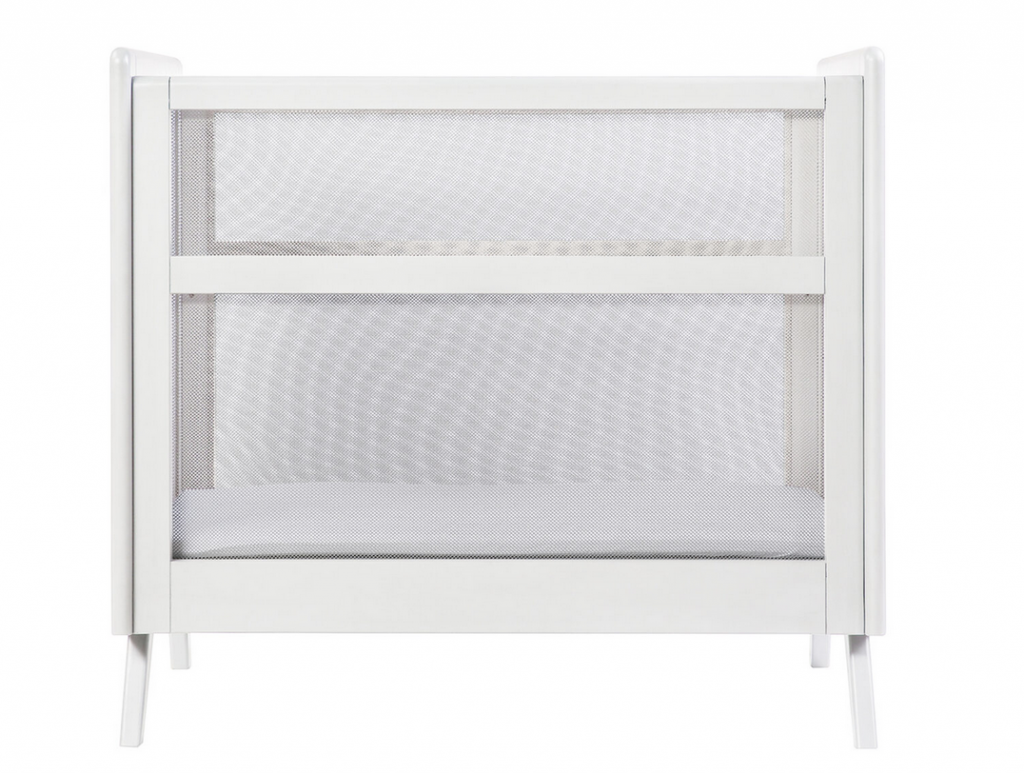 Breathable™ Mesh 2-in-1 Mini Crib with Mattress — White