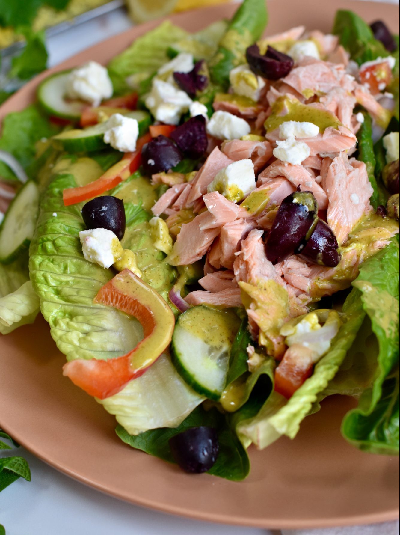 Baked Salmon Salad Recipe With Lemon-Mint Vinaigrette